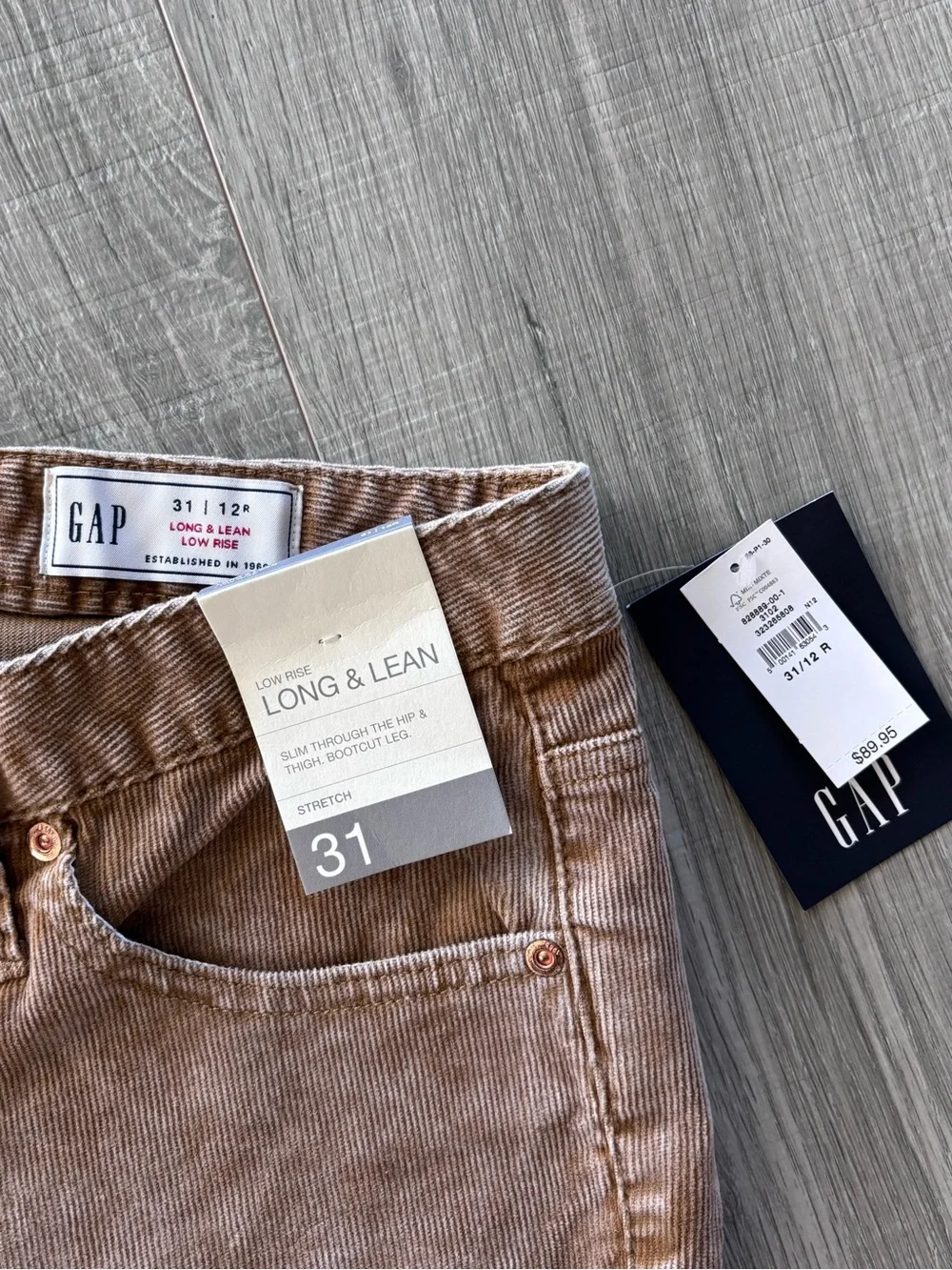 NWT brown GAP Corduroy Flare Pants women’s size 31/12 - Picture 3 of 4